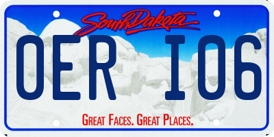 SD license plate 0ERI06