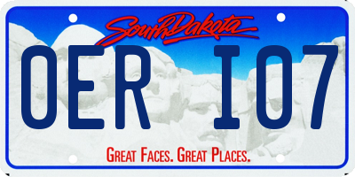 SD license plate 0ERI07