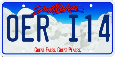 SD license plate 0ERI14
