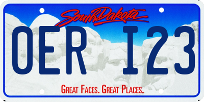 SD license plate 0ERI23