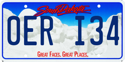 SD license plate 0ERI34