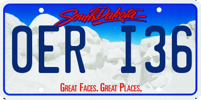 SD license plate 0ERI36