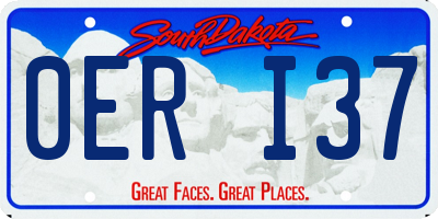 SD license plate 0ERI37