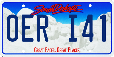 SD license plate 0ERI41
