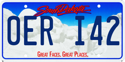 SD license plate 0ERI42