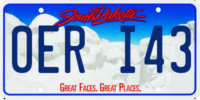 SD license plate 0ERI43