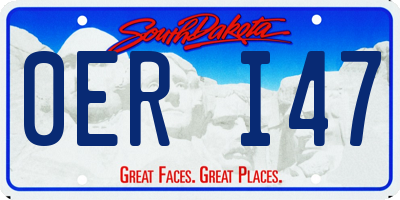 SD license plate 0ERI47