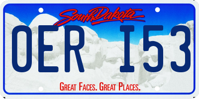 SD license plate 0ERI53
