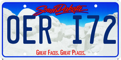 SD license plate 0ERI72