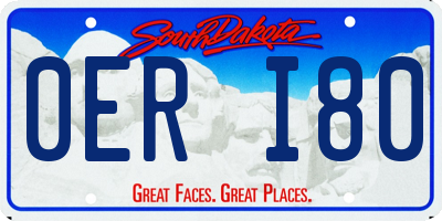 SD license plate 0ERI80