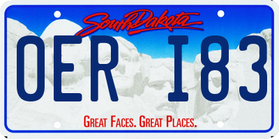 SD license plate 0ERI83