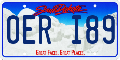 SD license plate 0ERI89