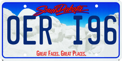 SD license plate 0ERI96