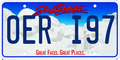 SD license plate 0ERI97