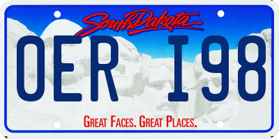 SD license plate 0ERI98