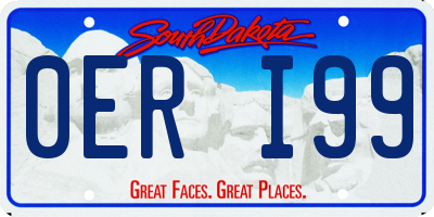 SD license plate 0ERI99