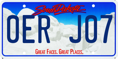 SD license plate 0ERJ07