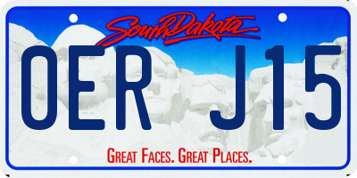SD license plate 0ERJ15