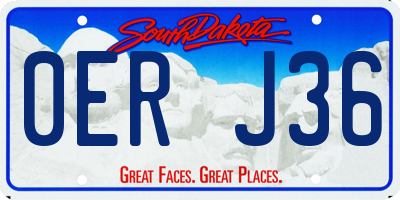 SD license plate 0ERJ36