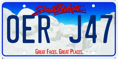 SD license plate 0ERJ47