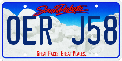 SD license plate 0ERJ58