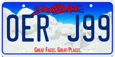 SD license plate 0ERJ99