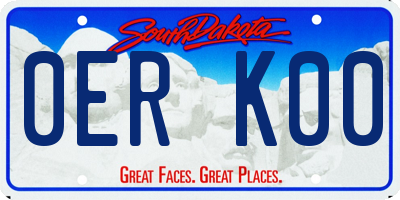 SD license plate 0ERK00
