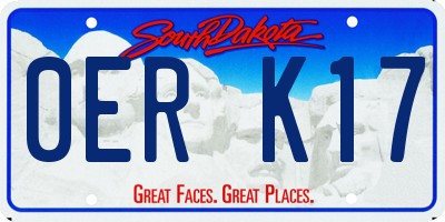 SD license plate 0ERK17