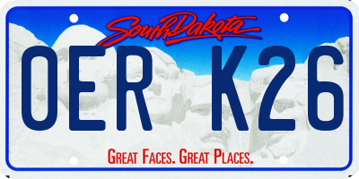 SD license plate 0ERK26