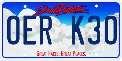 SD license plate 0ERK30