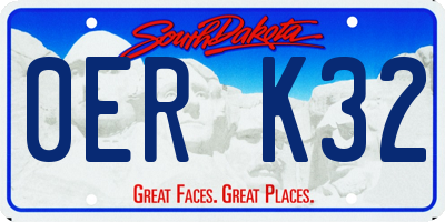 SD license plate 0ERK32