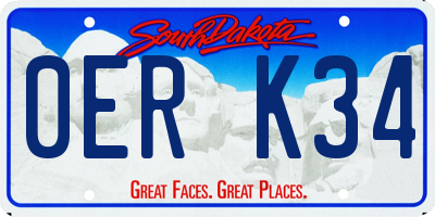 SD license plate 0ERK34