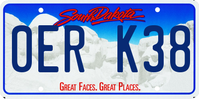 SD license plate 0ERK38