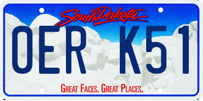 SD license plate 0ERK51