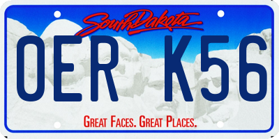 SD license plate 0ERK56