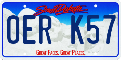 SD license plate 0ERK57