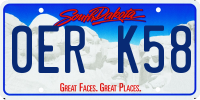 SD license plate 0ERK58