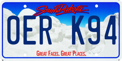 SD license plate 0ERK94