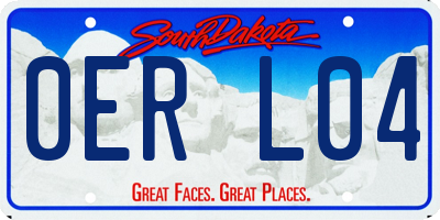 SD license plate 0ERL04