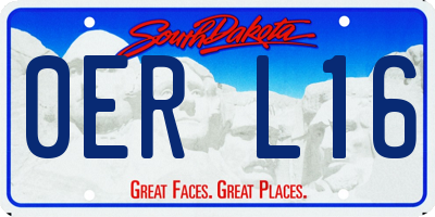 SD license plate 0ERL16