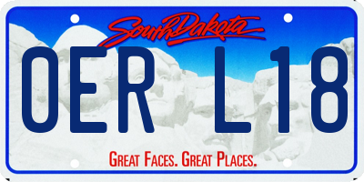 SD license plate 0ERL18