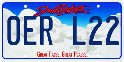SD license plate 0ERL22