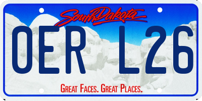 SD license plate 0ERL26