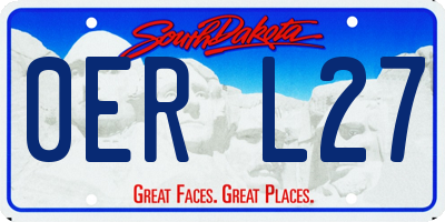 SD license plate 0ERL27
