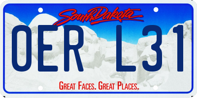 SD license plate 0ERL31