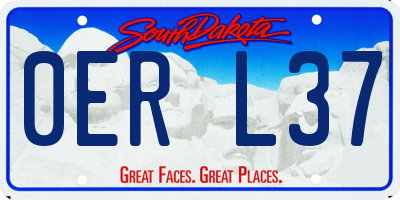 SD license plate 0ERL37