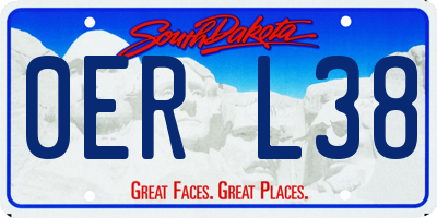 SD license plate 0ERL38