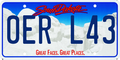 SD license plate 0ERL43