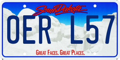 SD license plate 0ERL57