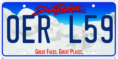 SD license plate 0ERL59